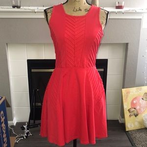Dark coral midi skater dress